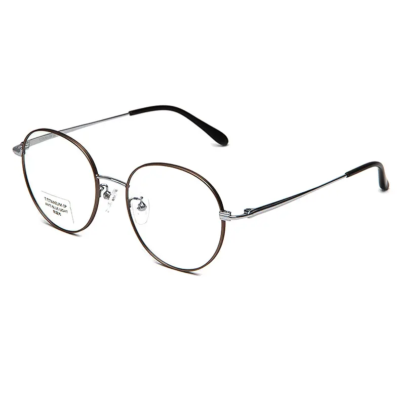 复古防蓝光眼镜女素颜镜框大脸高级感超轻纯钛小圆框近视眼镜