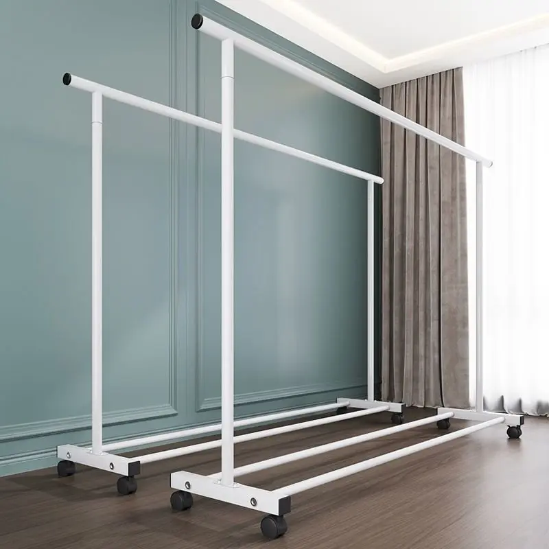 简易晾衣架落地卧室立式室内晾衣杆挂衣架卧室阳台晒衣服架子