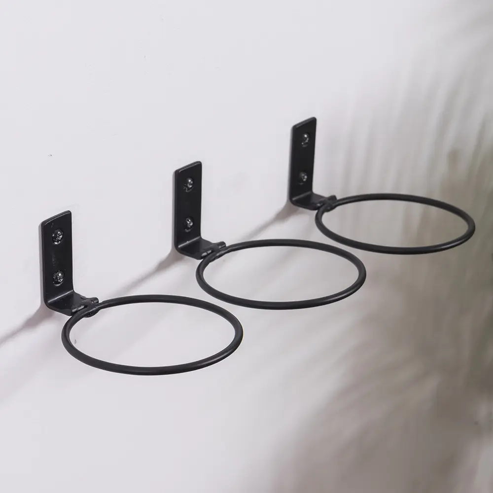 可折叠铁艺花盆架环壁挂式园艺花篮架打孔挂墙式收纳花架