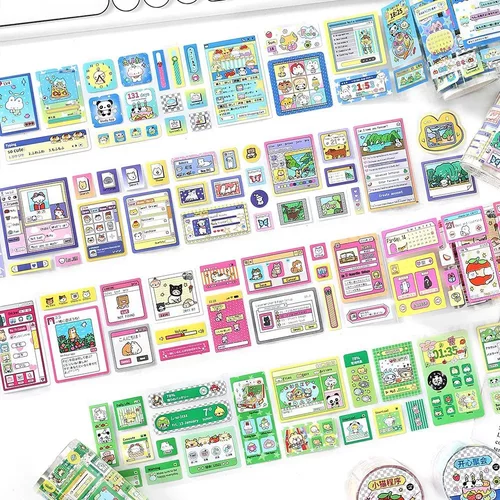 inel.me古早风素材模切胶带 可爱营业中 手帐拼贴装饰胶带