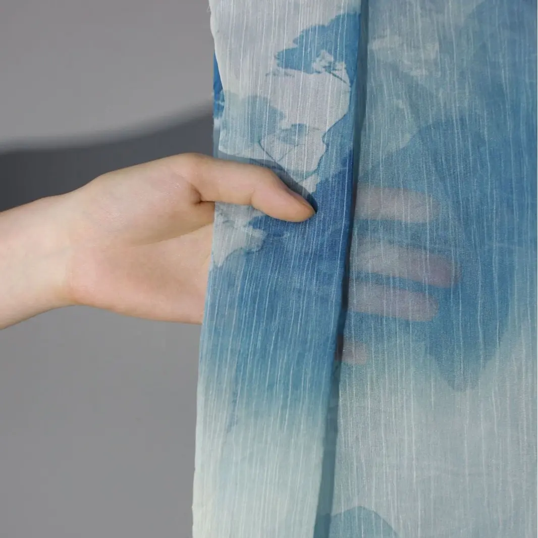 中水墨山水画网纱拍照布景帷幔手做场景布置