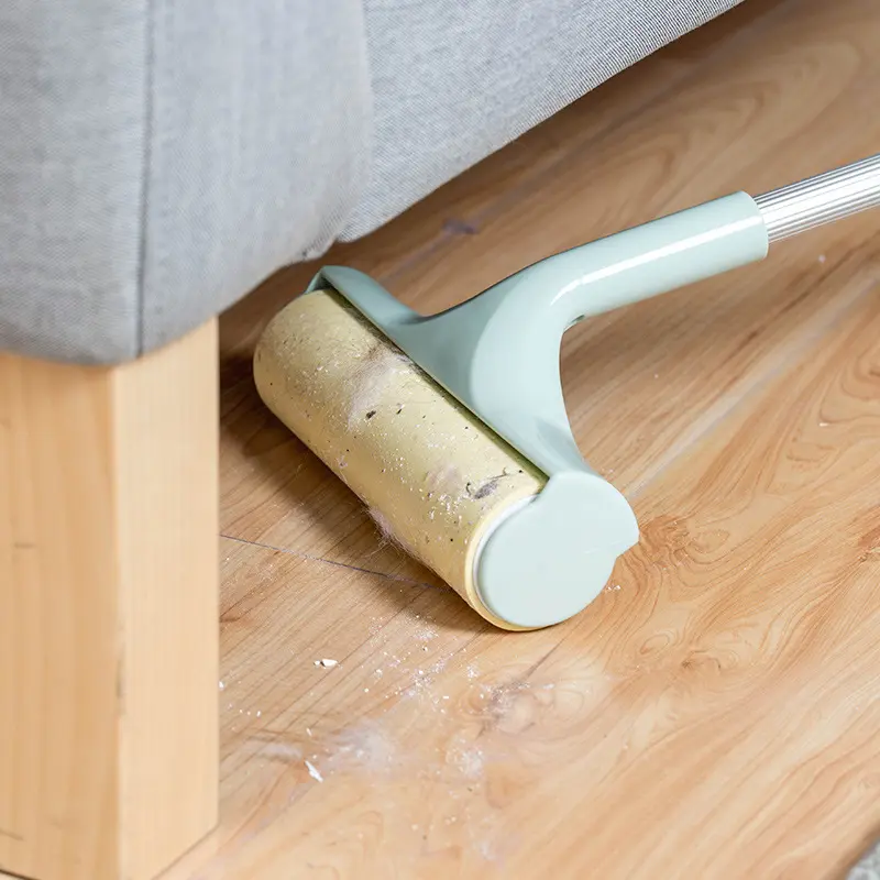 长杆长柄粘毛器伸缩除尘滚筒粘尘器沾毛器去除毛卷纸粘尘拖把