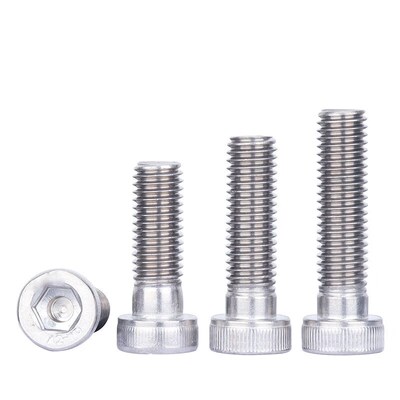 316不锈钢DIN6912滚花内六角薄圆柱头带指向孔机螺钉螺丝M4-M10