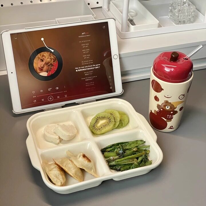 陶瓷四格分格盘成人专用