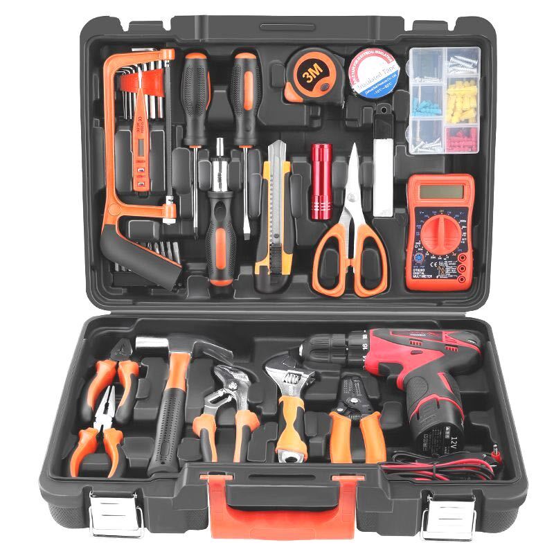 各款家用五金工具箱o电钻套装小型多功能锂电钻螺丝刀大功率充电