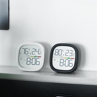 冰箱贴磁吸d时钟桌面电子温湿度计闹钟母婴家用壁挂温湿度表厨房