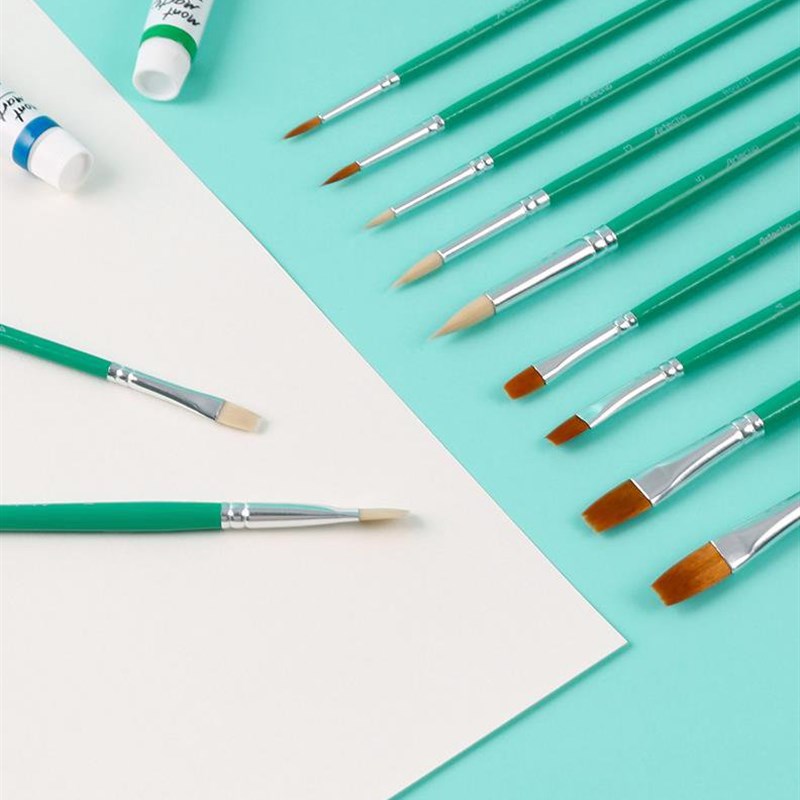 蒙玛特15支画笔套装猪鬃水粉油画丙烯水彩画笔套N装勾线笔适合油