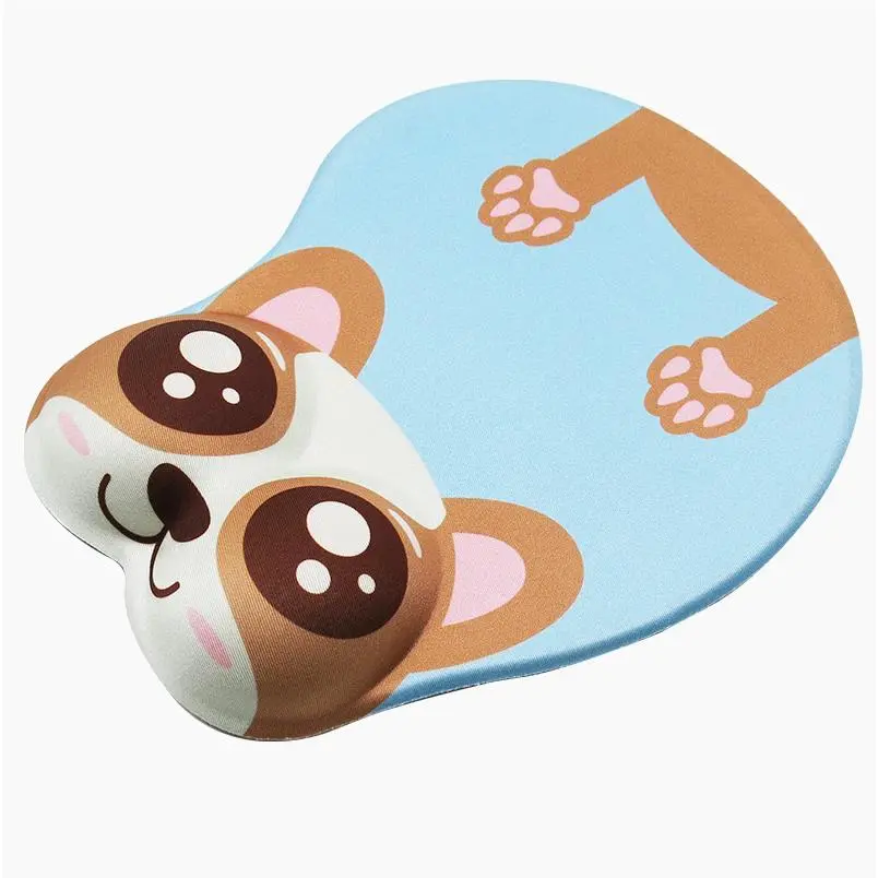 鼠标垫硅胶护腕 加厚立体美女可爱创意个性卡通动漫手托垫