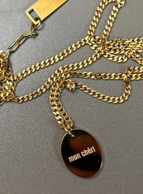 不锈钢中世纪vinta魔镜玫瑰立体花朵项链十二月花项链12月花项