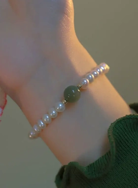 仿石手链女ins小众设计2022年新款珍珠闺蜜百搭珠手饰百