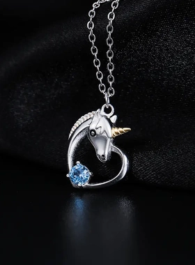 s925银爱心吊坠项链女小众设计感ins风锁骨颈链新款