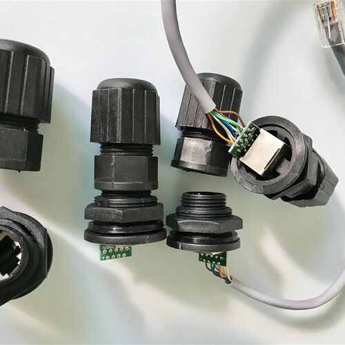 M25面板式带PCB电路板焊接的RJ45乙太网室外ap网路网路线防水连接