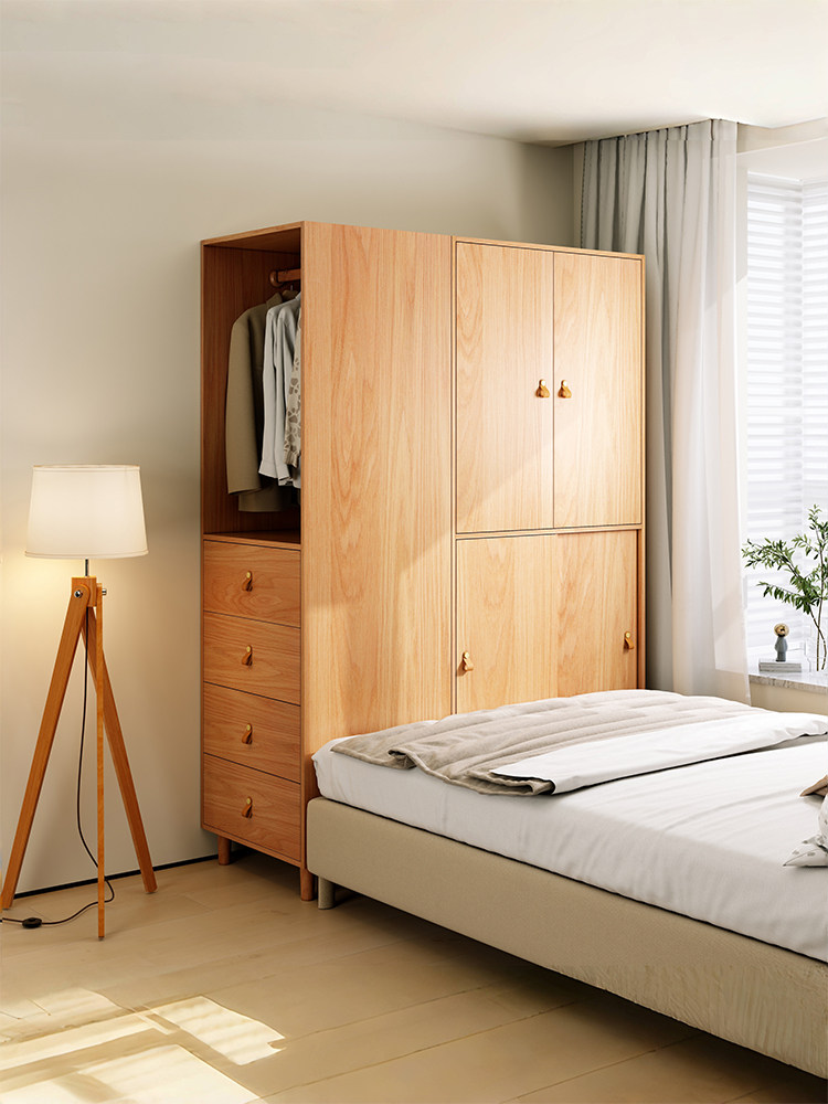 纯实木衣柜卧室家用原木推拉门小型儿童定制全挂式收纳衣服柜单人
