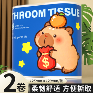 2卷卷纸巾大卷装 无芯卷筒纸巾卫生纸厕纸手纸卫生间纸巾卷筒纸
