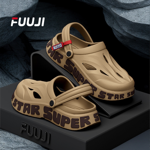 FUUJI潮迹休闲运动新款耐磨开车男外穿透气庭院好看的鞋子洞洞鞋