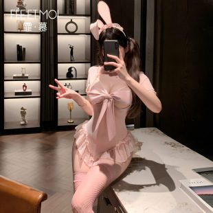 情q内衣禁欲系大码 兔女郎cos连体衣超暴露情侣约会纯欲氛围感睡衣