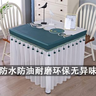 烤火桌罩套电炉罩正方形防水防油免洗桌布家用电炉罩取暖桌罩 薄款
