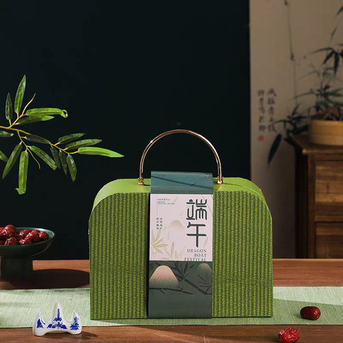 新款端午节粽子礼盒森系伴手礼盒小红书爆款创意手提皮质高端礼盒