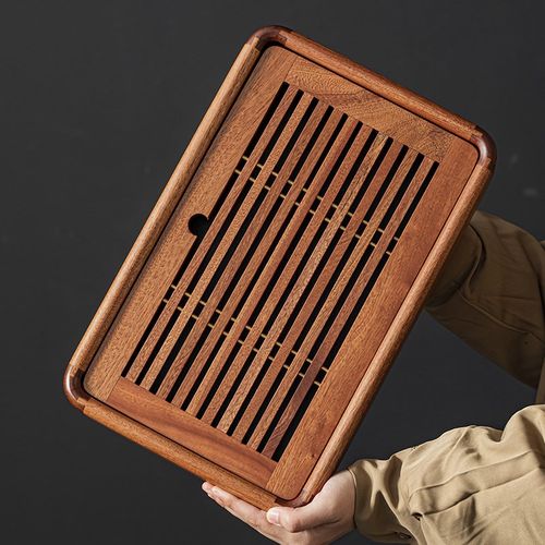 茶盘家用2024新款小型花v梨实木长方形干泡茶台一人用高级储水茶