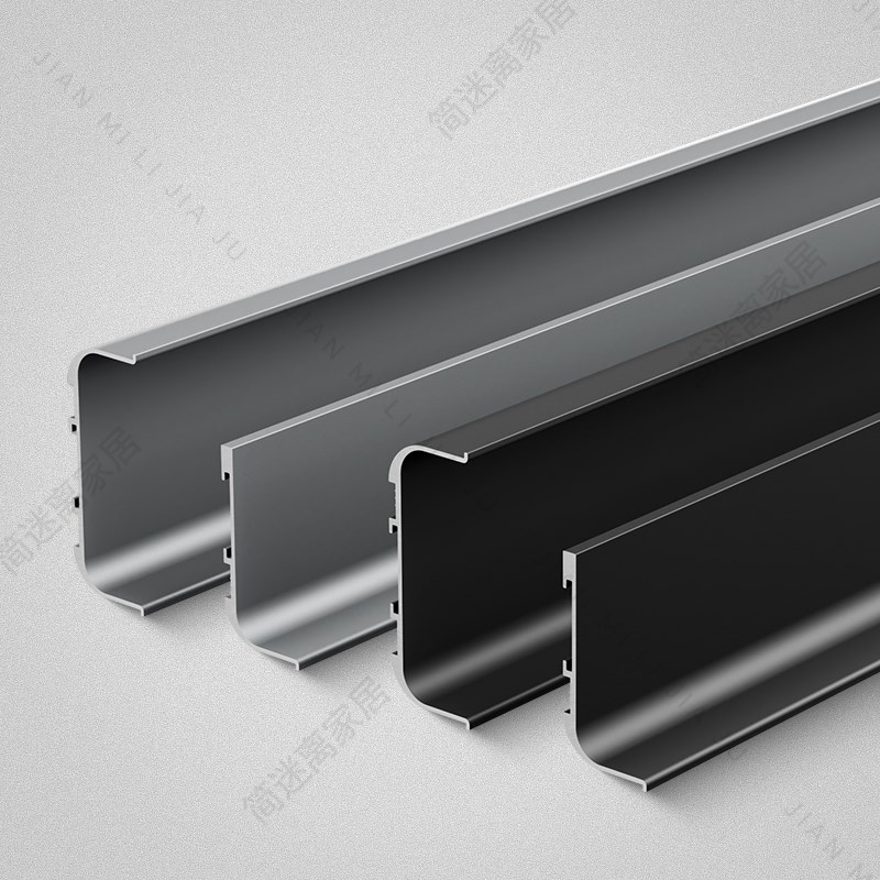 橱柜免拉手U型槽5n2高铝合金L型五金型材厨房柜体抽屉下柜中柜铝