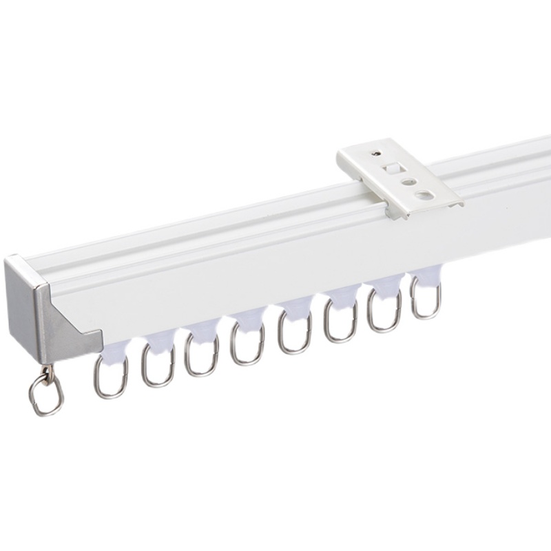 加厚加粗铝合金纳米静音单轨道顶装侧装消音客S厅卧室阳台双轨道