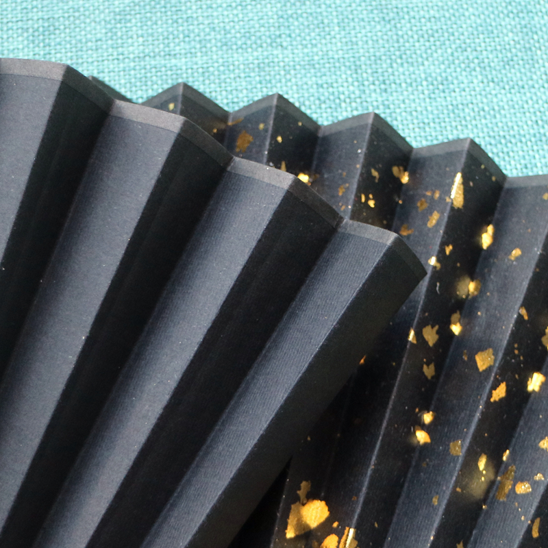 7寸8寸9寸9.5寸彩色手工洒金折扇扇面墨绿O红蓝黑色超薄空白备用