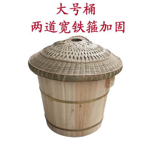 【农村手工】香椿树蒸饭木桶煮饭木桶饭木甑子蒸子家W用大小号杉