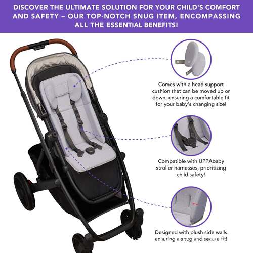 婴儿车坐垫护脊头棉垫0-6个月新生儿靠背适用UPPAbaby Vista/Cruz