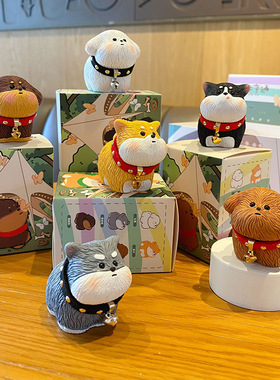 原创毛流感萌粒狗树脂摆件女创意精致狗狗解压家居桌面装饰品摆饰