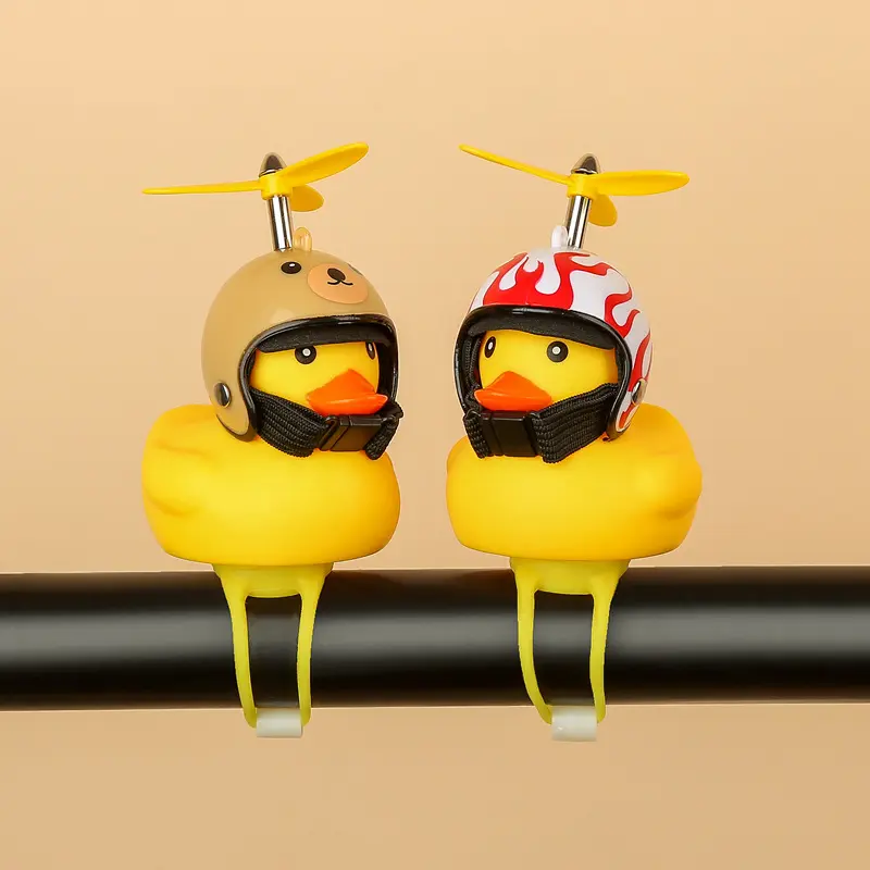 社会鸭汽车载礼品破风鸭竹蜻蜓头盔自行车竹蜻蜓后视镜饰品