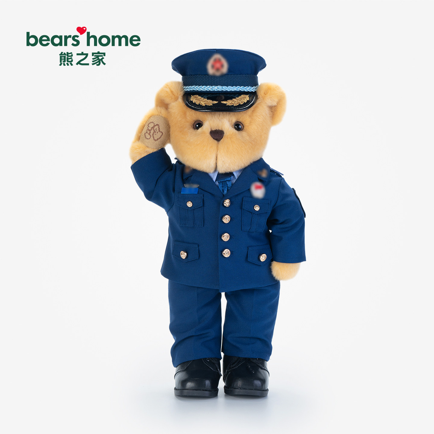 bears'home熊之家迷彩熊空军常服军人兵礼物小熊玩偶形象专属定制