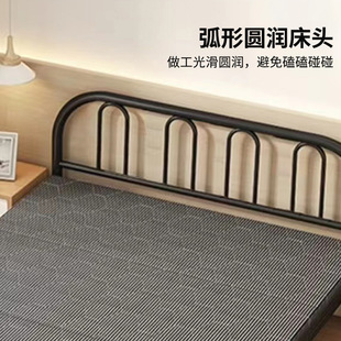 平尾四折床单人1米2应急救灾铁艺床打工租房简易折叠床可折叠家用