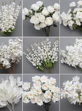 10枝装白色婚庆仿真花婚礼插花酒店布置商场橱窗花卉花材家居花艺