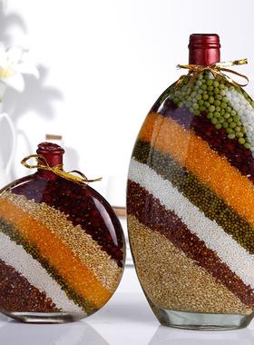 五谷丰登杂粮玻璃装饰品摆设创意酒柜摆件家居饰品餐厅工艺品摆饰