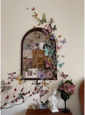 新款pvc立体蝴蝶节配饰卡片花束蝴蝶装饰彩蝶卡片花店配件用品