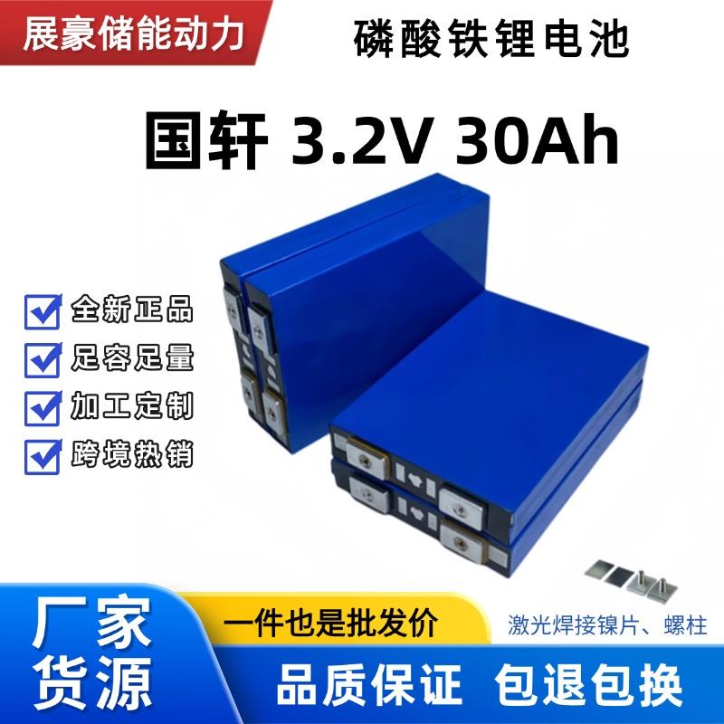 国轩磷酸铁锂电芯3.2V30AH52安大单体容量电动车储能路灯动力电池