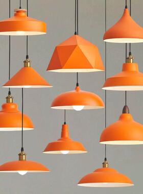 工业风橙色餐厅吊灯创意餐饮吊灯店铺商用烧烤火锅店饭店单头吊灯