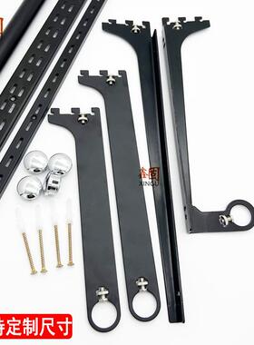 黑色服装展示架衣帽间上墙aa柱配件加厚挂衣架正挂侧挂圆管托支架