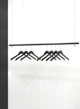 墨希服装店橱窗黑色展示挂衣架吊顶悬挂吊架陈列架钢丝吊挂架子