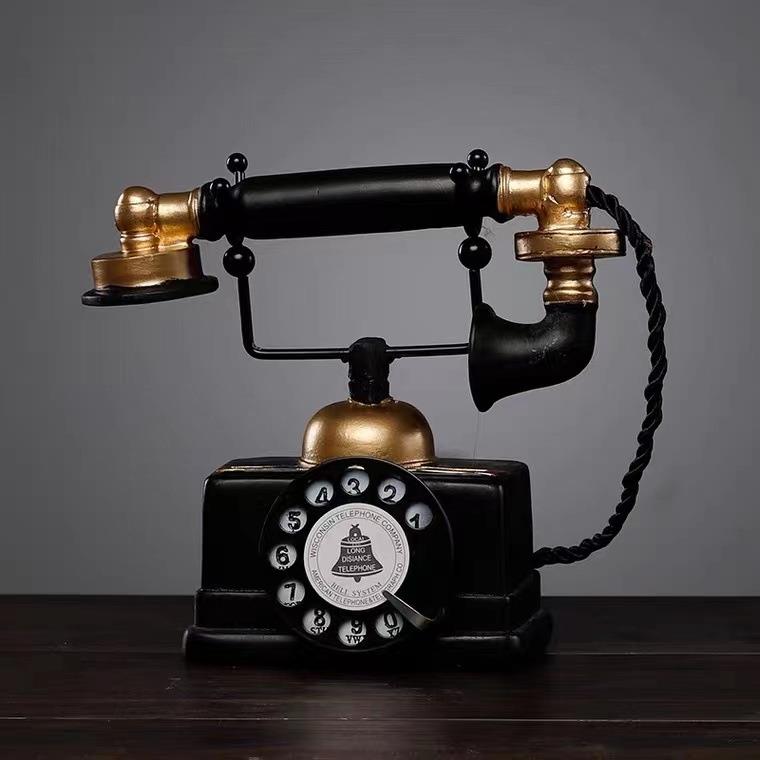 老式7080年代覆古电话座机模型拍照道具创意酒吧饭厅店铺装饰摆饰