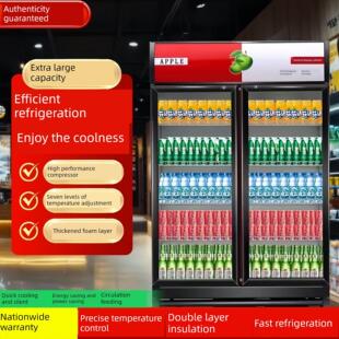 雪银超市饮料展示柜冷藏冷冻室保鲜双门冷饮冷冻室商业单门立式啤