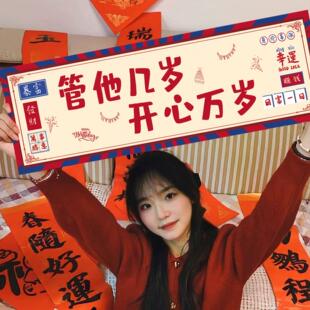 生日旅游拍照道具手持小横幅手拉旗户外定制条幅生日快乐派对用品