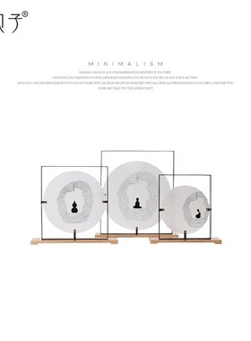 新中式现代创意书房亚克力摆件 样板房间电N视柜酒柜玄关软装饰品