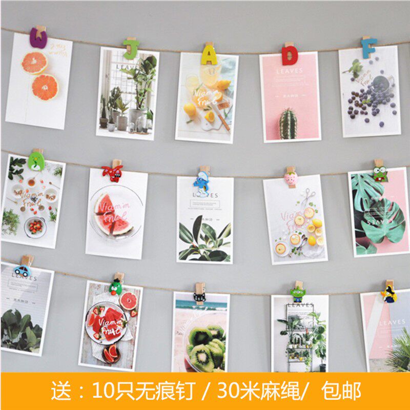 卡通木夹子照片墙装饰夹创意夹子DIY 名信片便利夹幼儿园夹子套餐