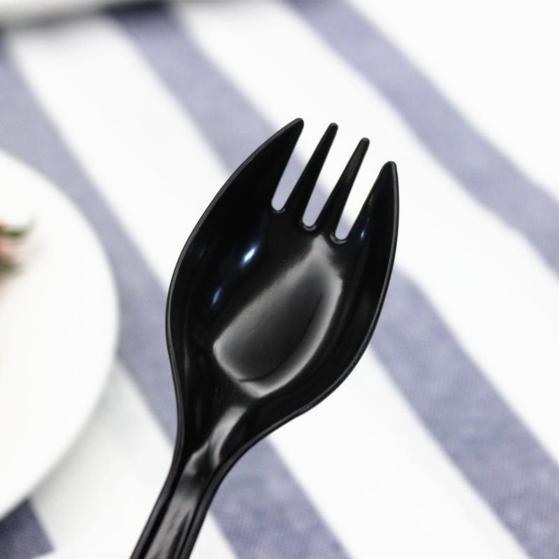 一次性勺子叉勺塑料勺独立包装蛋糕水果捞外卖甜品饭勺加厚长柄勺