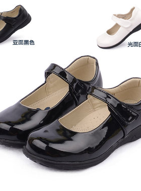 女童鞋亮黑色皮鞋女孩小朋友合唱团六一儿童表演出小学生制服鞋子