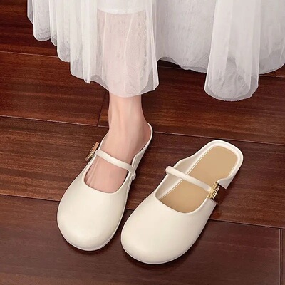 2026塑胶PVC蝴蝶结懒人平底拖女外穿软底时尚百搭海边沙滩度假鞋