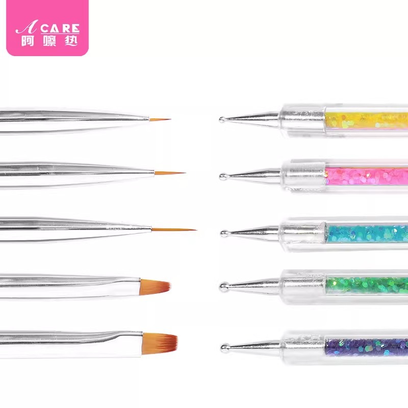 美甲笔刷/点钻A1pq801-易上手点花笔双头点珠笔蜡笔美甲师初学