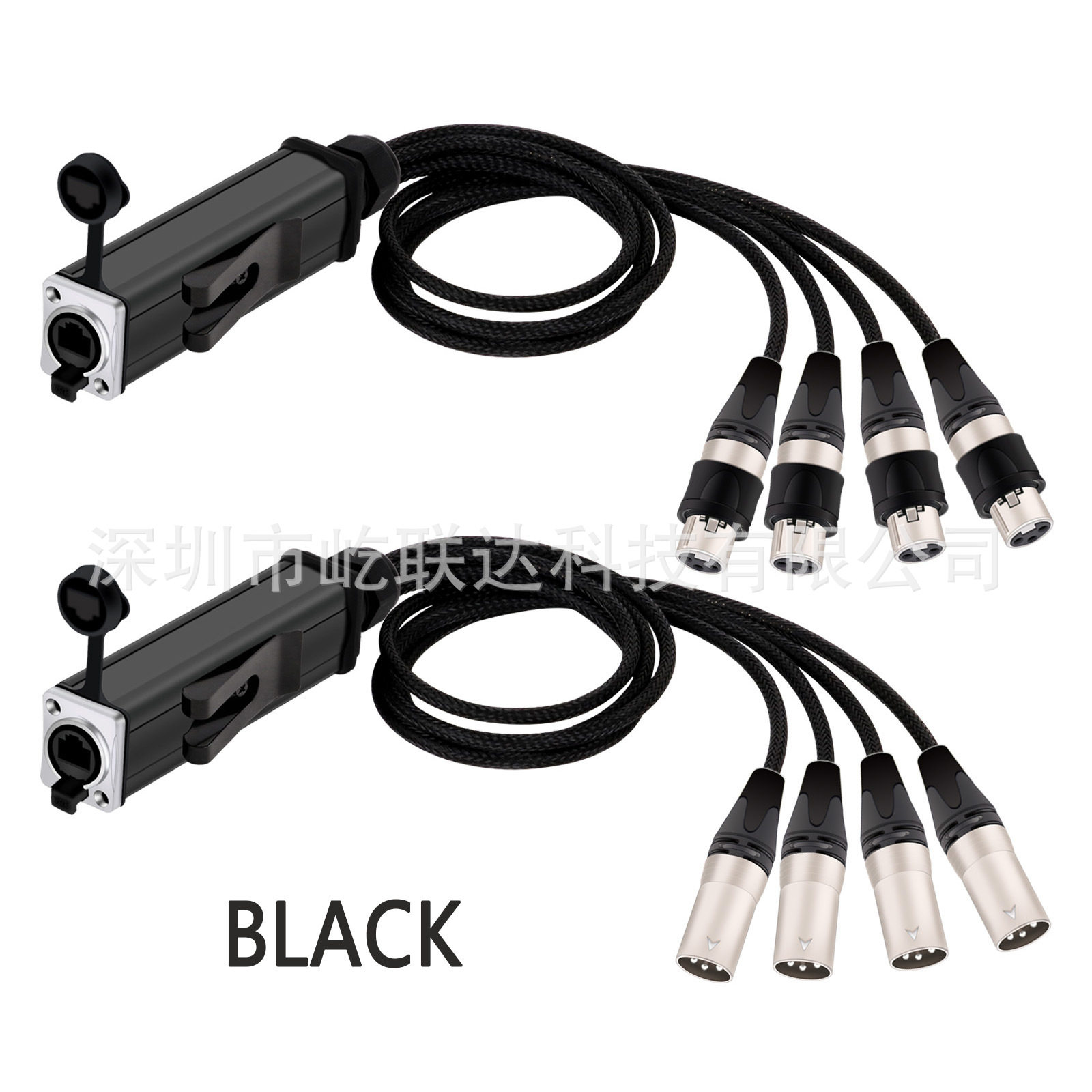 Waterproof RJ45 CAT5 Female Network Converter to 4 Channel
