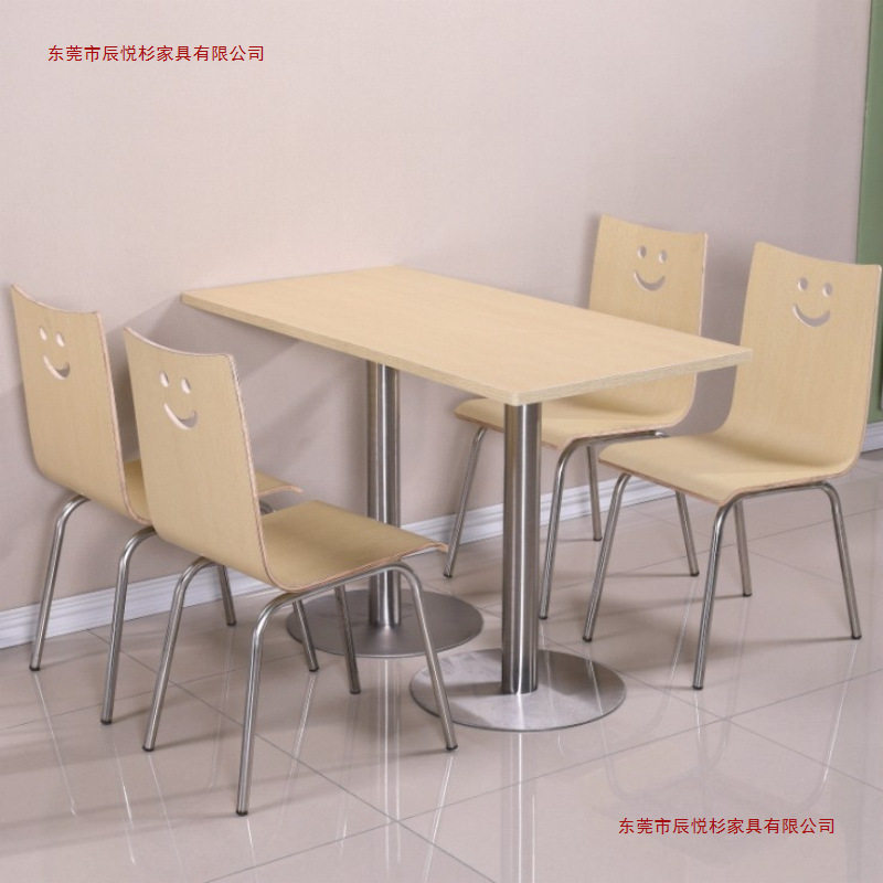 快餐桌椅组合小吃店快餐桌椅面馆食堂员工厂餐厅不锈钢餐桌子其他